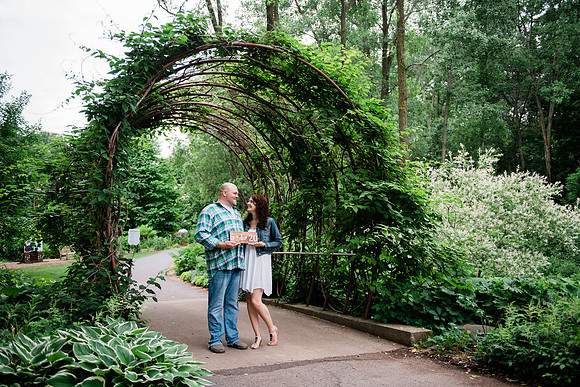 Juliet + Clint's Wisconsin engagement session took place at the Botanical Gardens of Green Bay on a gorgous July evening.