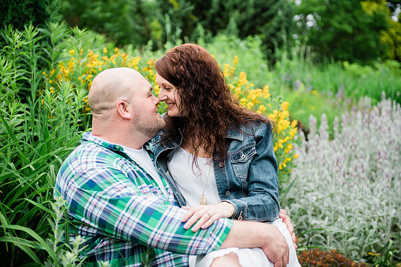 Juliet + Clint's Wisconsin engagement session took place at the Botanical Gardens of Green Bay on a gorgous July evening.